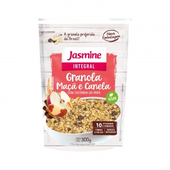 Granola Integral Com Maçã E Canela - Jasmine - Unidade De 300G