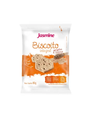 Biscoito Integral Gergelim E Linhaça - Jasmine - Unidade 80G