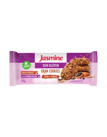 Grancookie Integral Sem Gluten Cacau e Cereais - Jasmine - Unidade De 120G