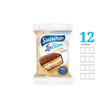 Alfajor Levslim Chocolate Branco Zero Açucar - Suavipan - Display Com 12 Unidades De 25G