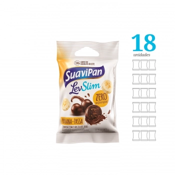 Banana Passa Com Chocolate Zero Açucar - Suavipan - Display Com 18 Unidades De 40G