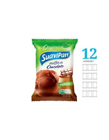 Muffin Orgânico Chocolate - Suavipan - Display Com 12 Unidades De 40G