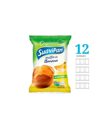 Muffin Orgânico Banana - Suavipan - Display Com 12 Unidades De 40G