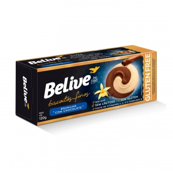 Biscoitos Finos Baunilha E Chocolate - Belive - Caixeta De 120G