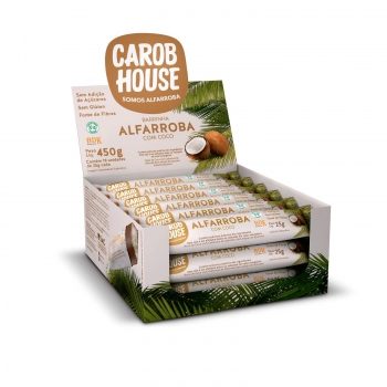 Barra de Frutas Alfarroba e Coco - Carob House - Display 18 X 25g