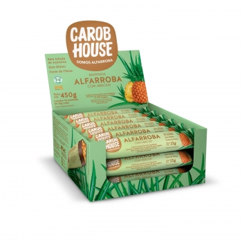 Barra de Frutas Alfarroba e Abacaxi - Carob House - Display 18 X 25g