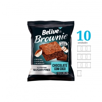 Brownie Chocolate e Coco - Belive - Display 10 X 40g