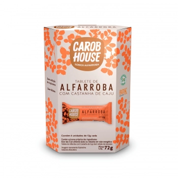 Tablete de Alfarroba e Castanha - Carob House - Caixeta 6 X 12g