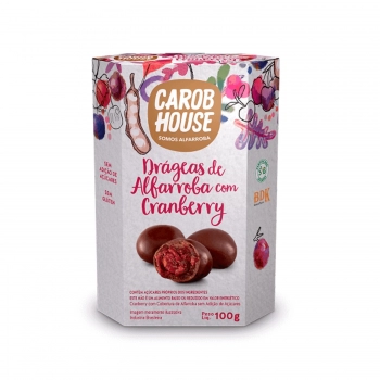 Drágeas de Alfarroba com Cranberry - Carob House - Unidade de 100g