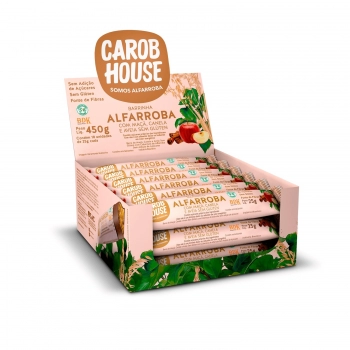 Barra de Frutas Alfarroba Maçã e Aveia - Carob House- Display 18 X 25g