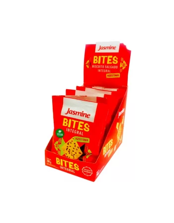 Biscoito Integral Bites Azeitona - Jasmine - Display Com 8 Unidades De 25G