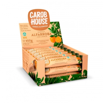 Barra de Frutas Alfarroba e Laranja - Carob House - Display 18 X 25g