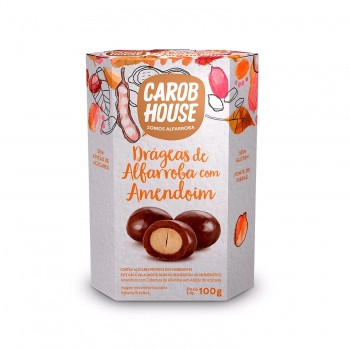 Drágeas de Alfarroba com Amendoin - Carob House - Unidade 100g