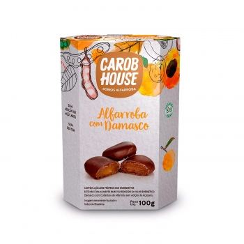 Drágeas de Alfarroba com Damasco - Carob House - Unidade 100g
