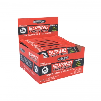 Barra Supino Protein Max Castanha e Caramelo - Banana Brasil - Caixeta Com 9 Unidades De 46G