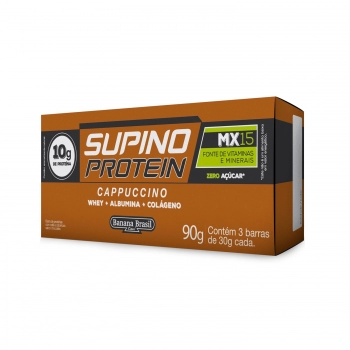 Barra Supino Protein Cappuccino - Banana Brasil - Caixeta Com 3 Unidades De 30G