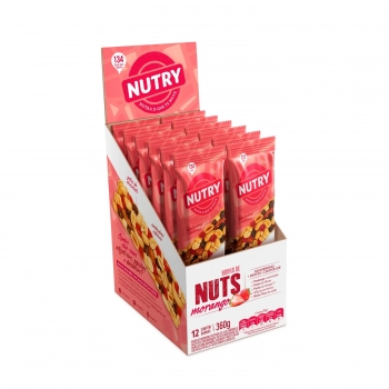 Barra De Nuts Nutry Morango - Nutrimental - Display Com 12 Unidades De 30G