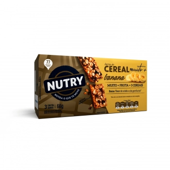 Barra De Cereais Nutry Banana Muito Mais - Nutrimental - Caixeta Com 3 Unidades De 22G