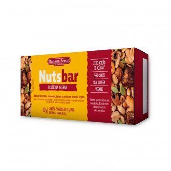 Barra De Nuts Proteina Vegana - Banana Brasil - Caixeta Com 2 Unidades De 25G
