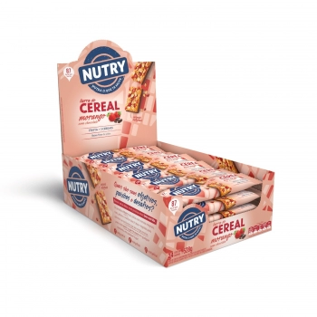 Barra De Cereais Nutry Morango E Chocolate - Nutrimental - Display Com 24 Unidades De 22G