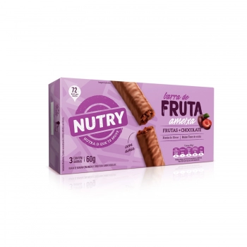Barra De Frutas Nutry Ameixa E Chocolate - Nutrimental - Caixeta Com 3 Unidades De 20G