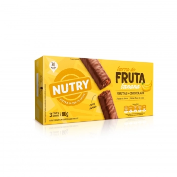 Barra De Frutas Nutry Banana E Chocolate - Nutrimental - Caixeta Com 3 Unidades De 20G