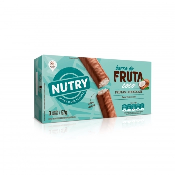 Barra De Frutas Nutry Coco E Chocolate - Nutrimental - Caixeta Com 3 Unidades De 19G