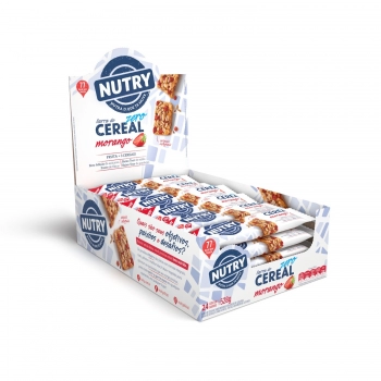 Barra De Cereais Nutry Zero Açucar Morango - Nutrimental - Display Com 24 Unidades De 22G