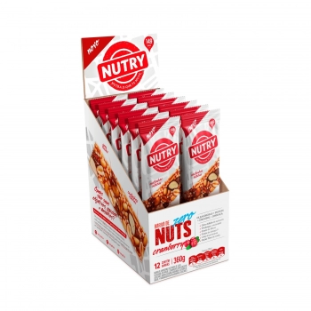Barra De Nuts Nutry Zero Açucar Cranberry - Nutrimental - Display Com 12 Unidades De 30G