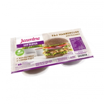 Pão De Hamburguer Australiano Sem Gluten - Jasmine - Pacote Com 4 Unidades De 75G