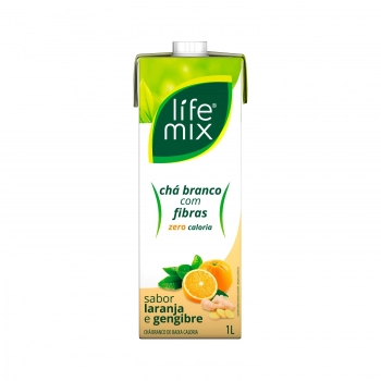 CHA BRANCO ZERO COM FIBRAS - LARANJA E GENGIBRE - LIFE MIX - 1 LITRO
