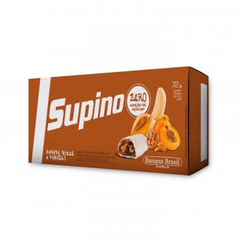 Barra De Frutas Supino Light Banana Damasco E Nozes - Banana Brasil - Caixeta Com 3 Unidades De 24G
