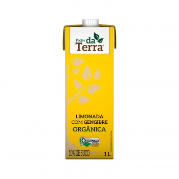 LIMONADA COM GENGIBRE ORGANICA - 10% SUCO - PODER DA TERRA - 1 LITRO