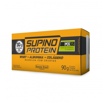 Barra Supino Protein Baunilha e Cookies - Banana Brasil - Caixeta Com 3 Unidades De 30G