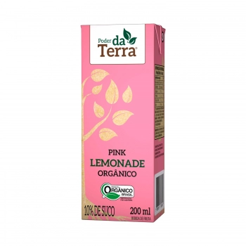 PINK LIMONADE ORGANICO - 10% SUCO - PODER DA TERRA - 200 ML