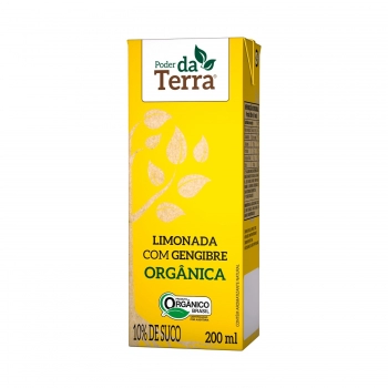 LIMONADA COM GENGIBRE ORGANICA - 10% SUCO - PODER DA TERRA - 200 ML