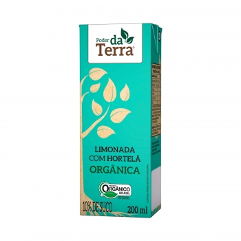 LIMONADA COM HORTELA ORGANICA - 10% SUCO - PODER DA TERRA - 200 ML