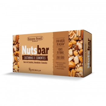 Barra De Nuts Castanha E Sementes - Banana Brasil - Caixeta Com 2 Unidades De 25G