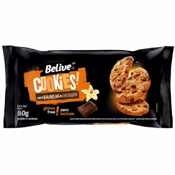 COOKIES BELIVE BAUNILHA C/GOTAS DE CHOC S/GLU & S/LEITE 10X80G