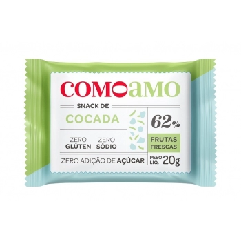 Snack Doce Cocada Zero - ComoAmo - Display 16 X 20g