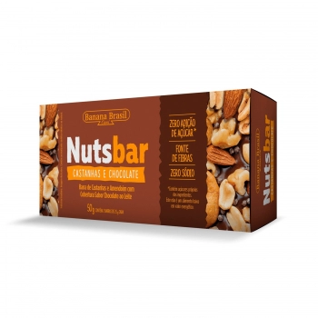 Barra De Nuts Castanha E Chocolate - Banana Brasil - Caixeta Com 2 Unidades De 25G