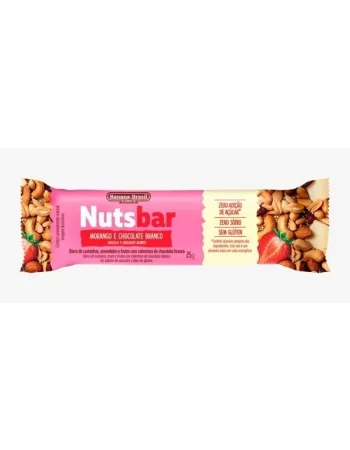 NUTS BAR CASTANHAS MORANGO CHOC BRANCO 12X25G