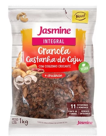 Granola Integral Grain Flakes Castanha de Caju e Coco Crocante - Jasmine - Unidade de 1Kg