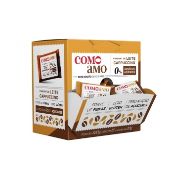 Fondant de Leite Cappuccino Zero - ComoAmo - Display 16 X 20g