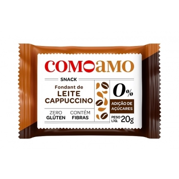 Fondant de Leite Cappuccino Zero - ComoAmo - Display 16 X 20g