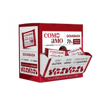 Snack Doce Goiabada Zero - ComoAmo - Display 16 X 20g