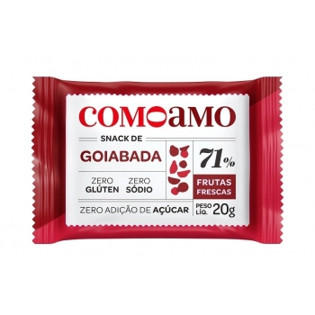 Snack Doce Goiabada Zero - ComoAmo - Display 16 X 20g