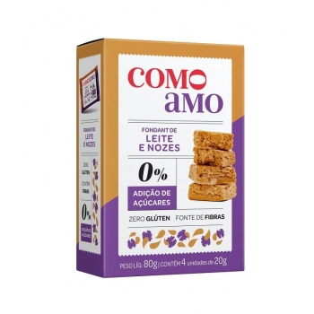 Fondant de Leite e Nozes Zero - ComoAmo - SM 4x20g