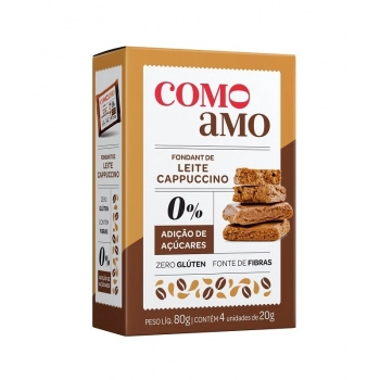 Fondant de Leite Cappuccino Zero - ComoAmo - SM 4x20g